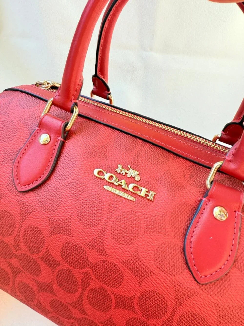 coach Rowan Satchel Bag In Signature Canvas cey39